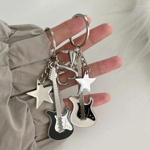 Porte-clés à la mode Y2k guitare amour coeur étoile porte-clés doux Cool Vintage esthétique pendentif porte-clés pour femmes hommes accessoires cadeau