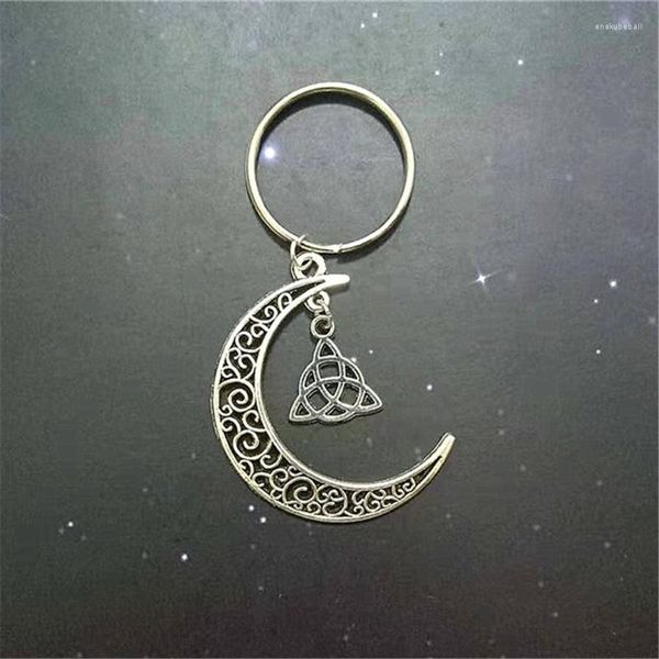 Schlüsselanhänger Triquetra Knoten Keychain Tiny Key Ring Symbol Big Moon Big Moon