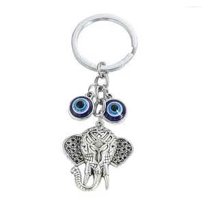 Keychains Turkey Blue Evil Eye Bead Elephant Pendant Chain Key Chain Lucky Amulet Car Anne Backpack Charm Fashion Bijoux Fashion Gift For Men Women Women
