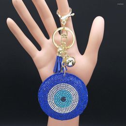 Keychains Turkije Eyes Crystal Keyring for Women Keychain Blue Gold Color Key Chain Bag Accessoires Sieraden Llaveros Ojo Turco