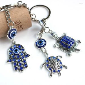 Sleutelhangers Turks blauw boze oog sleutelhanger auto hanger met kralen klavertje vier geluk huis sleutelhanger amulet