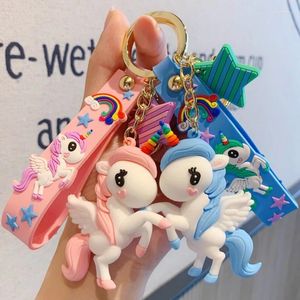 Porte-clés Licorne Porte-clés Femelle Mignon Dessin Animé Poupée Voiture Clé Lanière Sac Téléphone Pendentif Couple Amant Fille Cadeau Kawaii Enfant Jouet En Gros