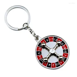 Keychains unieke legeringssleutelhanger met roterende chip Lucky Wheel duurzame sleutelhanger interactieve sleutelhouder unisex cadeau