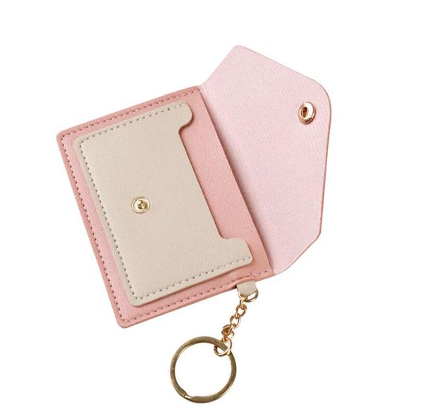 Porte-clés unisexe PU, pochette à clés, porte-monnaie en cuir, Mini portefeuilles, porte-cartes de crédit, 7 couleurs, 8x11cm