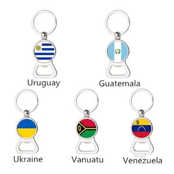Porte-clés Vanuatu Guatemala Venezuela Ukraine Uruguay drapeau porte-clés multi-fonction métal ouvre-bière accessoires