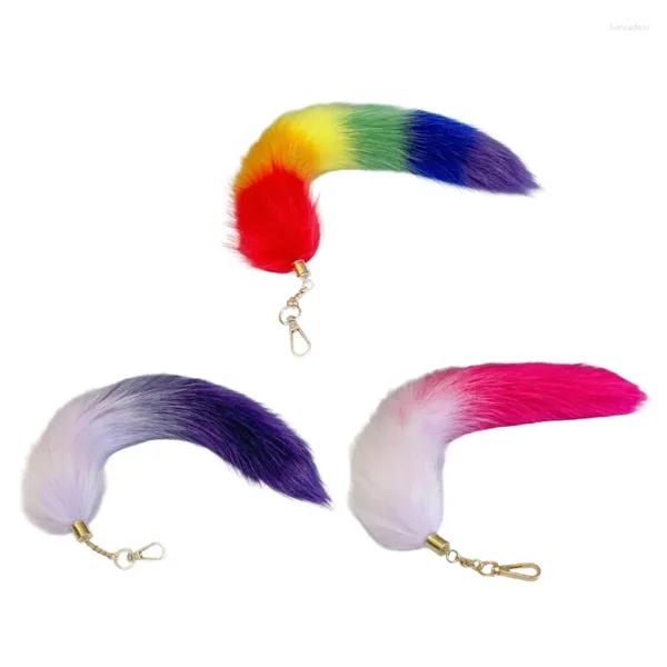 Porte-clés en peluche polyvalent, Mini queue d'écureuil, pendentifs en peluche douce, pendentifs de sept couleurs, décoration DIY