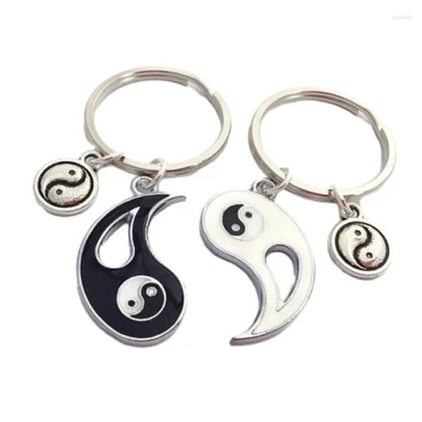 Porte-clés polyvalent Yin Yang, ensemble de puzzle, charme élégant, accrocheur pour les couples, accessoire de bijoux