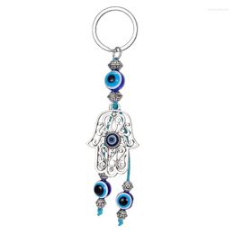 Sleutelhangers Vintage Blue Evil Eye Hamsa Hand Kraal Sleutelhanger Sleutelhanger Voor Vrouwen Mannen Holle Turkse Fatima Kwastje Tas Auto Telefoon sieraden