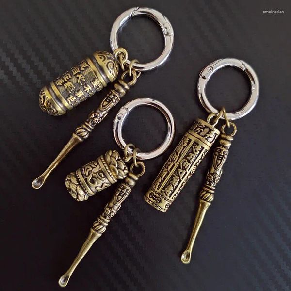 Porte-clés Vintage Bronze DIY Combinaison Pendentif Porte-clés Ouvrant Mini Outil Porte-clés Suspendus Ornements Accessoires