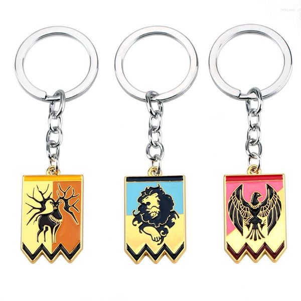 Porte-clés Vintage Fire Emblem Émail Pendentif Collier Pour Hommes Femmes Mode Lion Aigle Cerf En Métal Porte-clés Finder Fans Recueillir Bijoux