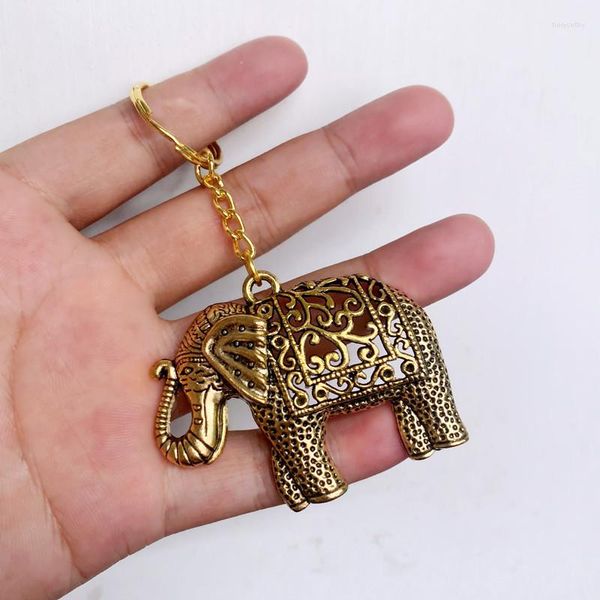 Llaveros Vintage Color oro Mammoth Elefante Llavero Moda Mascota Amuleto Joyería Regalo Puerta de coche Cerradura Accesorios para llaves Anillo de aleación