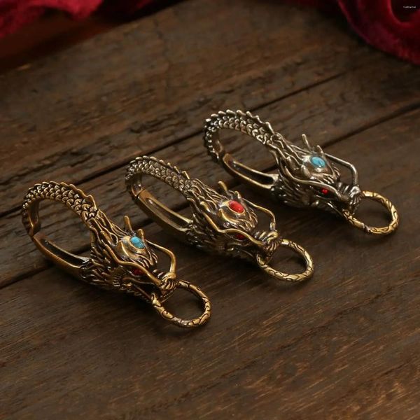 Keychains Vintage Handmon -Brass Faucet Red Eye Keychain CAR creativo de primavera Lock de primavera