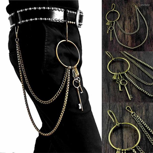 Porte-clés Vintage Métal Pantalon Pantalon Gothique Punk Hip Hop Chaîne Long Porte-clés