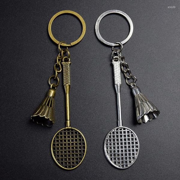 Llaveros Vintage Mini llavero de bádminton de Metal para Mujeres Hombres lindo coche deportivo llavero mochila colgante pareja amigo regalo de novedad