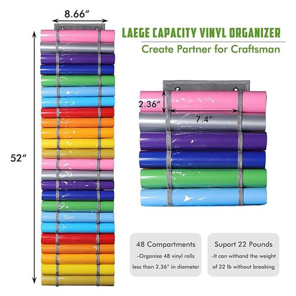 Porte-clés support en vinyle, 48 compartiments, organisateur de rangement en rouleau, porte et support mural suspendu au-dessus des organisateurs 251t