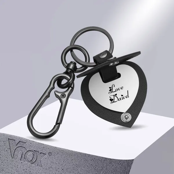 Keychains vnox personnaliser le coeur amour keychain name personnalisée clés de la chaîne de clés de la chaîne de clés gravés à son mari petit ami