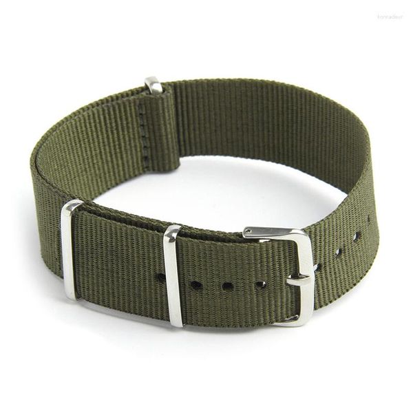 Llaveros Correa de reloj Banda Ejército militar Nylon Lona Buzos G10 Hombres Color: Verde militar Ancho: 18 mm