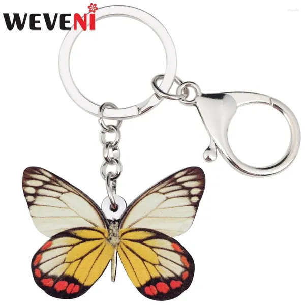 Keychains joyas de anime acrílico Wehen Pieridae Butterfly Keyrings For Women Girl Bag Bols