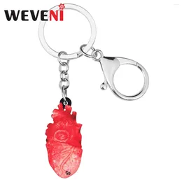 Keychains Weveni Acrylique Halloween Red Heart Unique Big pantalon Bijoux de clés pour femmes Men Men Teen Fund Festival Gift Accessoire