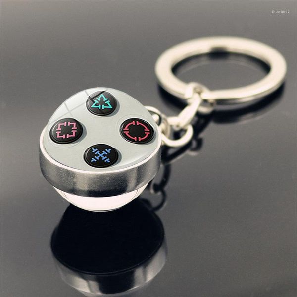 Porte-clés WG 1pc contrôleur de jeu Cabochon porte-clés cristal boule de verre pendentif temps bijou cadeau créatif pour hommes