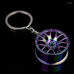 Keychains Wheel RIM Keychain Lichtgewicht en duurzame metalen constructie Cars Auto Key Chain Keyring Miri22