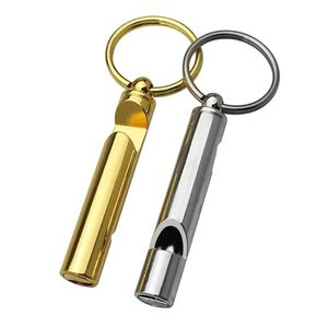 Porte-clés Sifflets Sifflet d'entraînement multifonctionnel en aluminium porte-clés de survie d'urgence pour Camping randonnée Sport de plein air S605Keychains