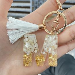 Keychains White Smaillling Lettre scintillan