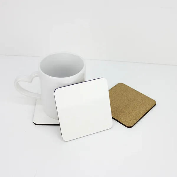 Llaveros al por mayor 1000 unids DIY Sublimación MDF Square Hardboard Cup Mat para transferencia de prensa de calor Po Logo Regalo-