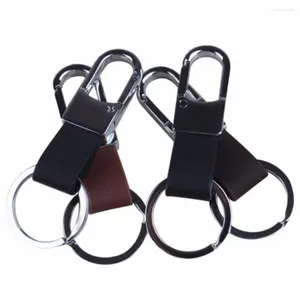 Keychains en gros 1pcs marron noir couleur de bracelet en cuir en cuir masculin porte-clés de clés de clé clés de porte-clés