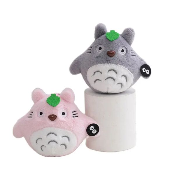 Keychains en gros 30pcs / lot 10cm animal chat totoro toys peluched small pendant poupée de porte-clés pour enfants