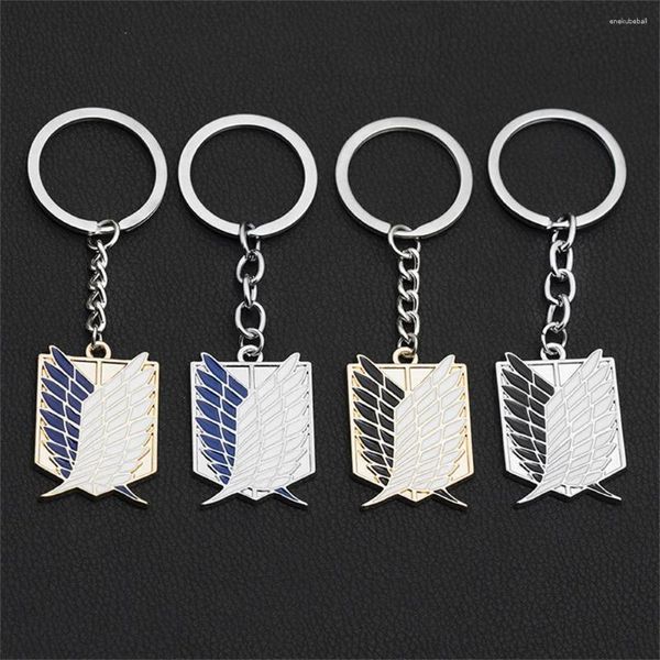 Llaveros Venta al por mayor Llaveros de anime Attack On Titan: Wings Of Freedom Scouting Legion Eren Llavero y llavero Anillo de cadena J