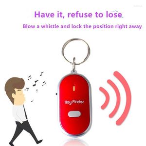 Keychains Wireless Whistle Key Finder Keychain Anti-Lost Device Keyrings Electronic Anti-Theft Ellipse Search Roll For Women Men Fred22