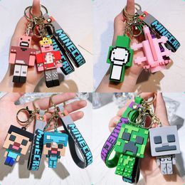 Keychains Woman Accessories Designer Anime Cartoon My World Action Figuur Key Chains hangende actiefiguur Auto -onderdelen Keyrings