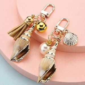 Kekains Femmes Bohemia Style Conch Keyrings avec coquille de perle