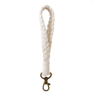 Porte-clés Femmes Macramé Porte-clés Bracelet À La Main Porte-clés Artisanat Poignet Lanière Cadeau Mains Libres 18 cm Portable Quotidien Extérieur Bracelet