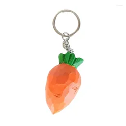 Porte-clés en bois sculpté en forme de carotte Orange, bibelot de téléphone, pendentif féminin, accessoires de décoration d'emballage