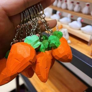 Llaveros Madera Tallada Naranja Zanahoria Llavero Teléfono Baratija Concha Femenina Colgante Accesorios Paquete Decoración Llavero