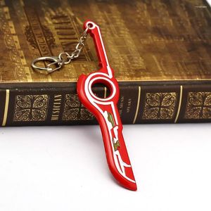 Porte-clés Xenoblade Chronicles Porte-clés Épée Rouge MONADO Pendentif Métal Porte-clés