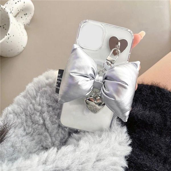 Porte-clés Y2K Bowknot Porte-clés Argent Couleur Mode Sweet Bow Porte-clés pour filles Sac à dos Pendentif Sac suspendu Décoration Cadeaux