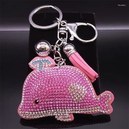 Porte-clés Y2K Rose Coeur Baleine Porte-clés Pour Femmes Fille Gland Argent Couleur Alliage Porte-clés Mignon Animal Sac Ornement Bijoux Llavero KS01