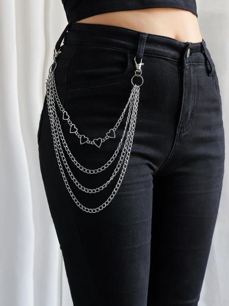 Porte-clés Y2K Style Pantalon Chaîne Pour Femmes Filles Coeur Ceinture Pantalon Jeans Poche Bijoux Accessoires De Mode