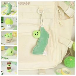 Porte-clés Yakitori légumes pendentif porte-clés drôle pois peluche peluche chou champignon porte-clés poupée sac souple suspendu accessoire