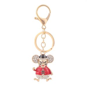 Keychains Año encantador Hommario de cristal de mouse llave de bolso de esmalte llave de bolso de bolso llave de encadenos portavasos para mujeres regalos