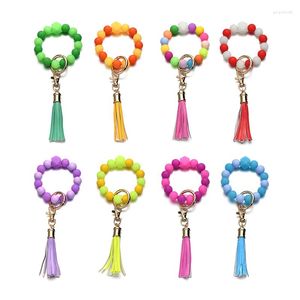 Porte-clés YEYULIN coloré Silicone perles porte-clés porte-clés pour femmes mode Bracelet glands pendentif bijoux accessoires