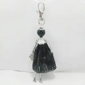 Porte-clés YLWHJJ Les Femmes Cristal Paillettes Jupe Porte-clés À La Main Fée Filles Porte-clés Mignon Voiture Pendentif Poupée Bijoux Femme