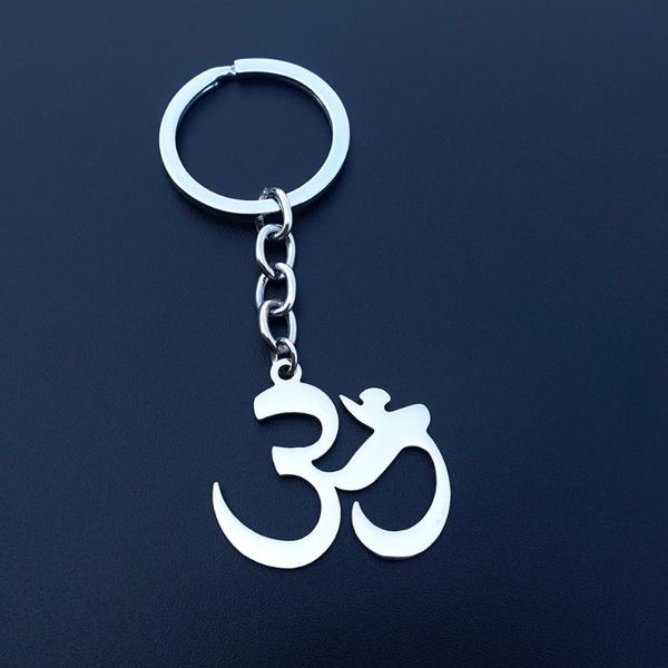 Llaveros Yoga Sign OM Keyring Acero inoxidable Classic Jewerly Gift para mujeres GirlsKeychains