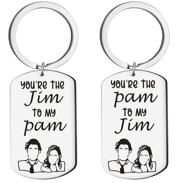 Porte-clés You Are The Pam To My Jim Keychain Office TV Show Inspirant Mari And Wife Cadeau de fiançailles pour lui son anniversaire de mariage