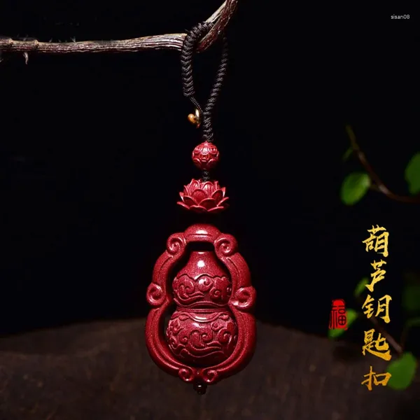 Keychains Zijin Sand Xiangyun Gourd Car Ring Key Creative Creative Simple Fu L Lu Cadena colgante Joyería de cuerda