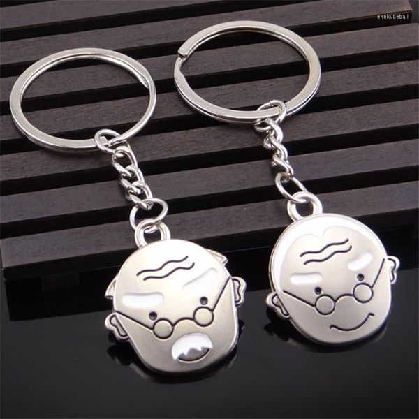 Porte-clés en alliage de zinc argent Couple cadeau faveurs de mariage porte-clés personnalisé personnalisé vieillir ensemble créatif porte-clés bijoux Enek22