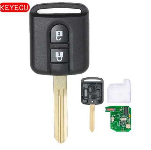 Keyecu Remote Car Key FOB 2 Botón 433MHz PCF7946 Chip para Nissan Micra Navara Qashqai 2003-2010 FCC ID: 5WK4-876